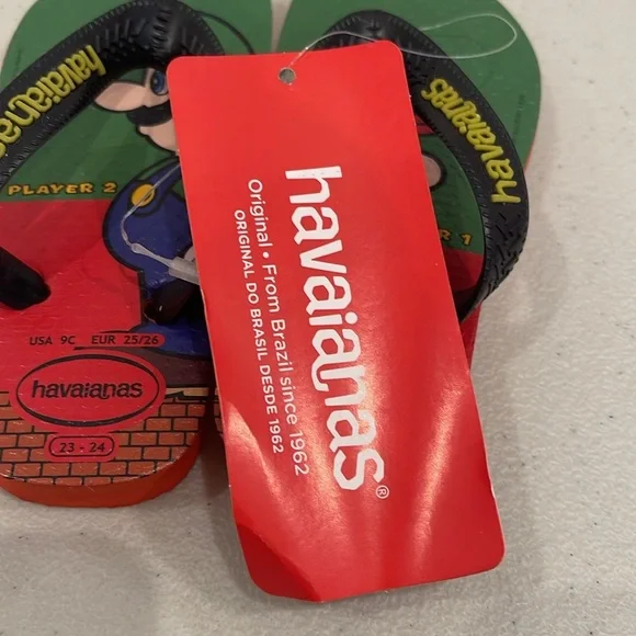 NWT Super Mario Bros Havaianas Toddler Flip Flop Size 23-24 - Picture 11 of 11